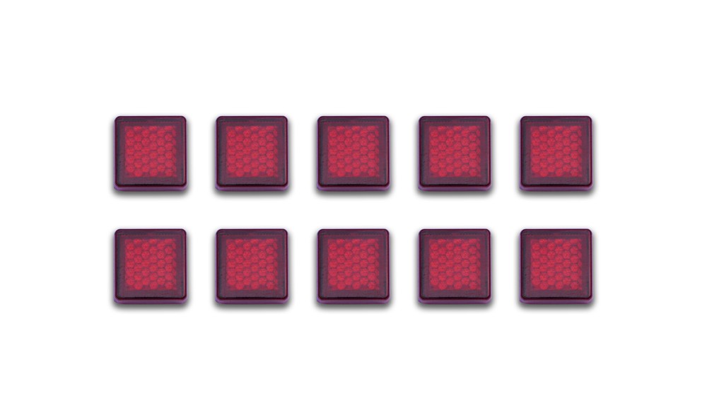 Reflector Red Square 10 x Stick-on 20mm x 20mm (Per 10)