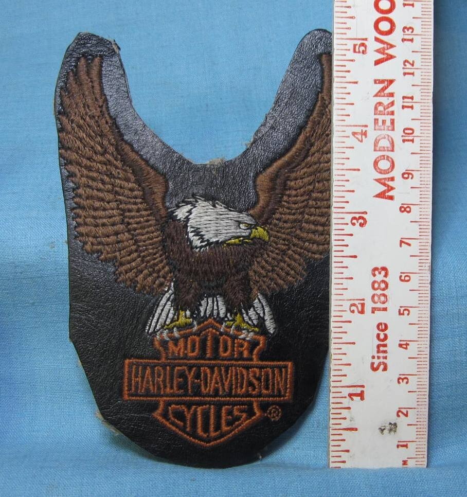 Harley Davidson Eagle Patch - 5" Motorcycle Jacket Embroidered Leather Patch