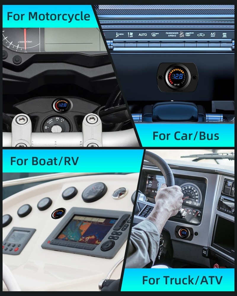 12V Battery Voltage Gauge for Low Voltage & Electrical Issues