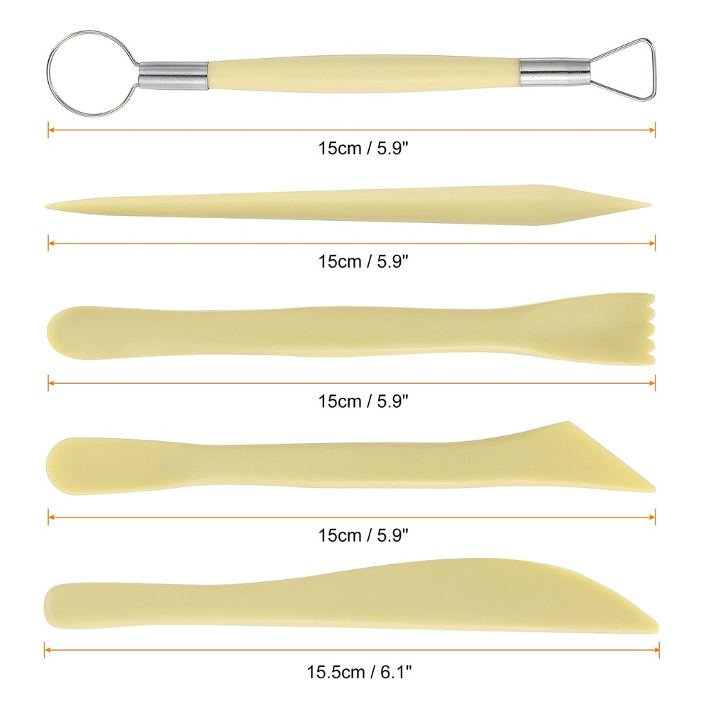 5pcs Plastic Clay Tools Double Head Modeling Sculpting Pottery Tool