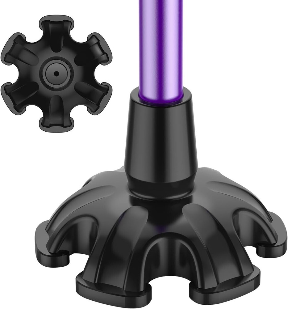 Cane Tip 5/8 Inch, Heavy Duty Self Standing Base Replacement for Offset Quad