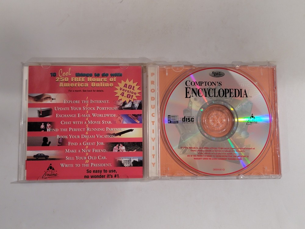 Smart Saver Comptons Interactive Encyclopedia CD-ROM - American Online Vintage