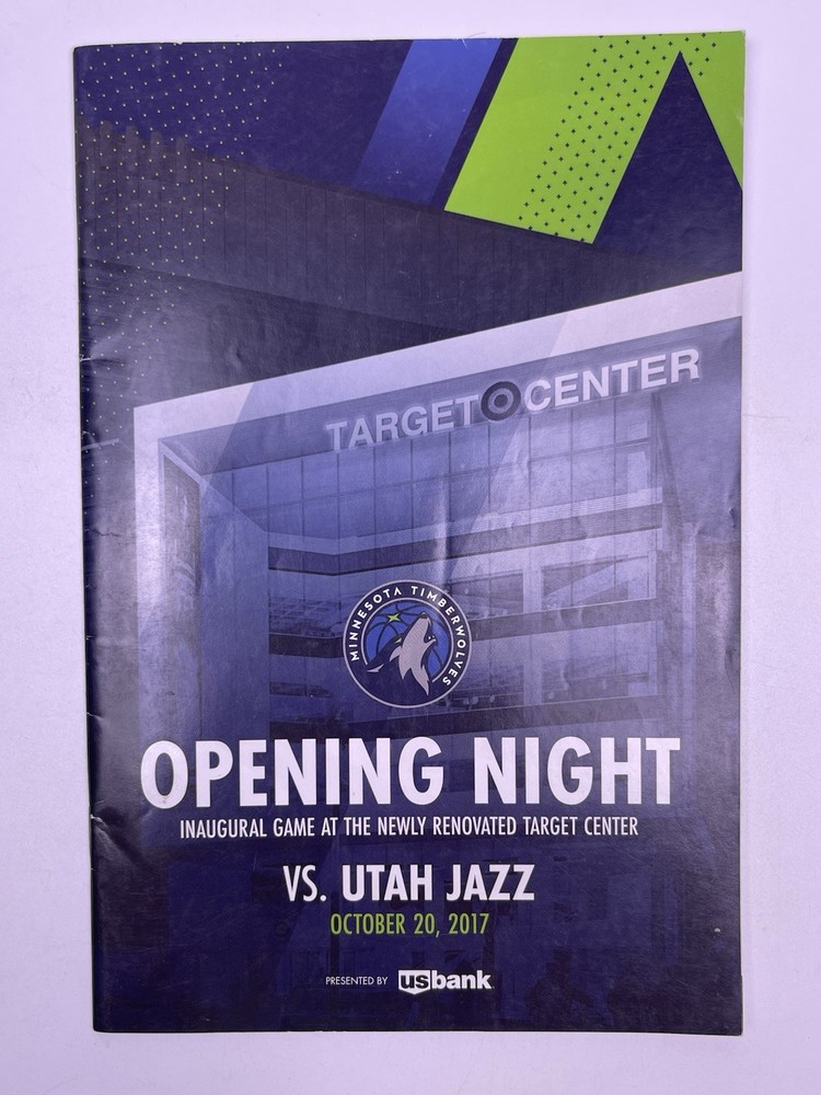 Minnesota Timberwolves Vs Utah Jazz 2017 Opening Night Program Newly Renovated