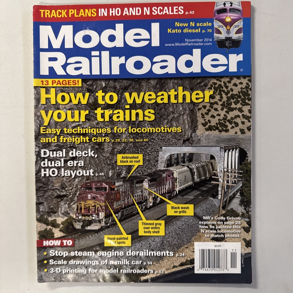 Model Railroader Magazine - Full Year 2014 Complete - Very Good
