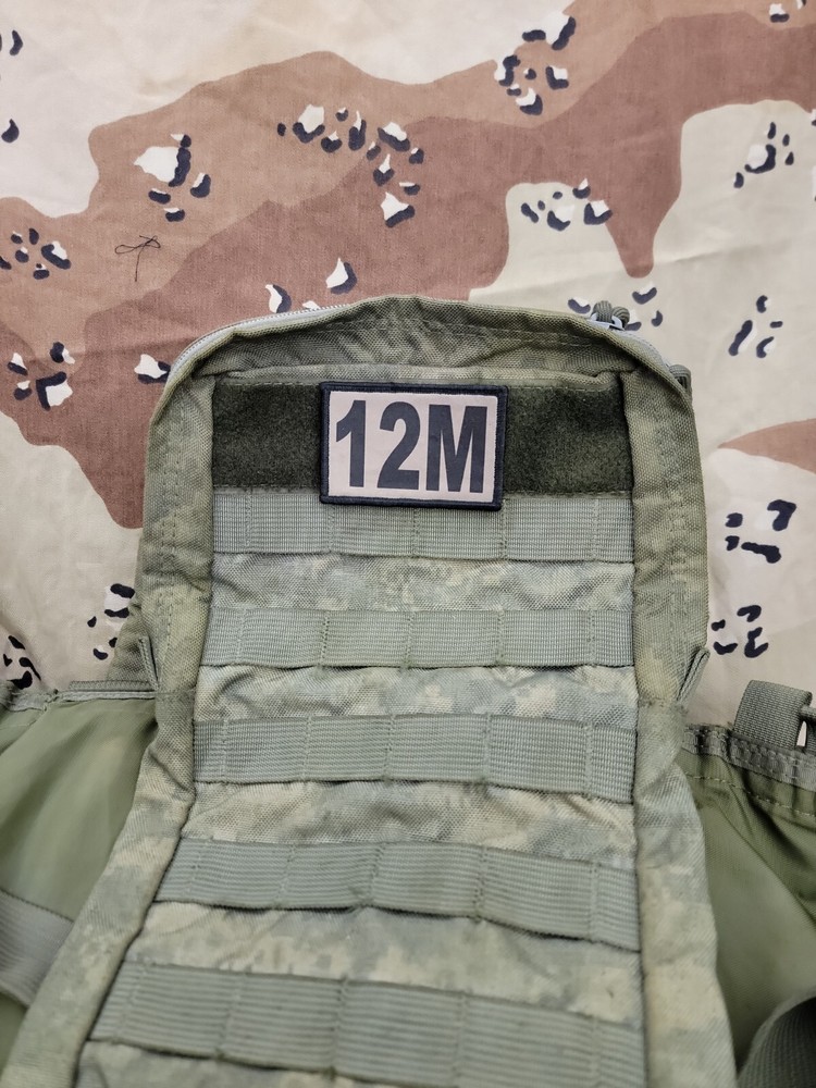 12M MOS TAN Hook Back Hat Bag 2x3 Patch Army Firefighter