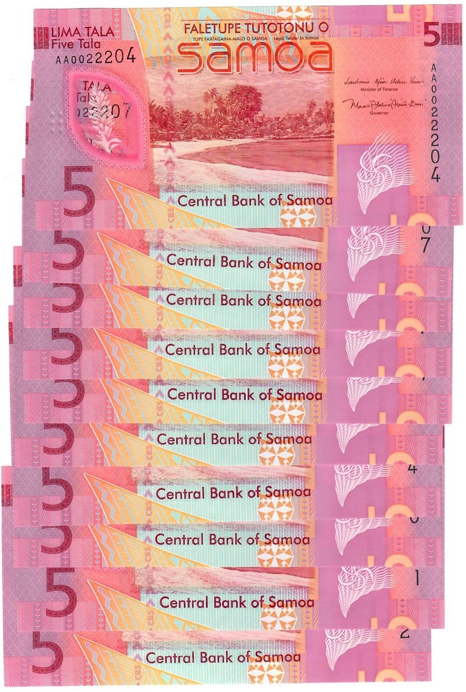 Samoa 10x 5 Tala 2023 UNC "AA"