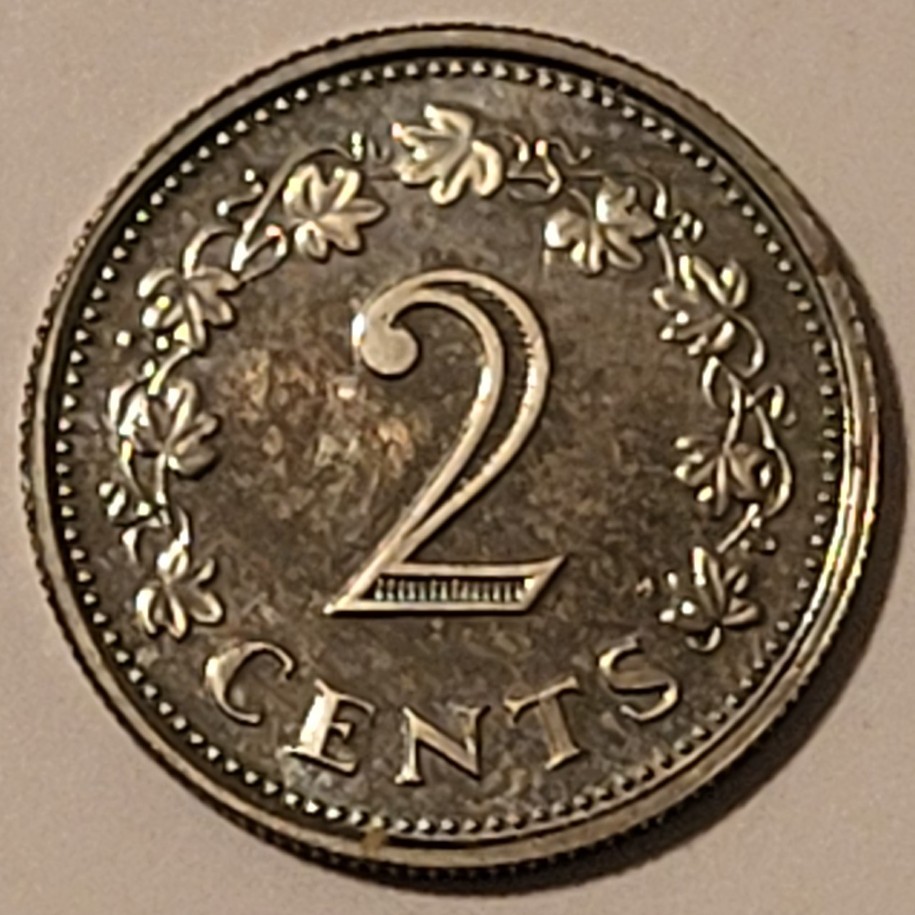 Malta 1976 2 Cents Proof Coin