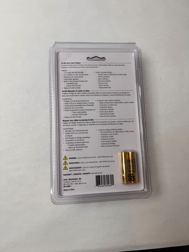 IDEAL 33-855 Data/Ethernet LCD Wiremapper - New