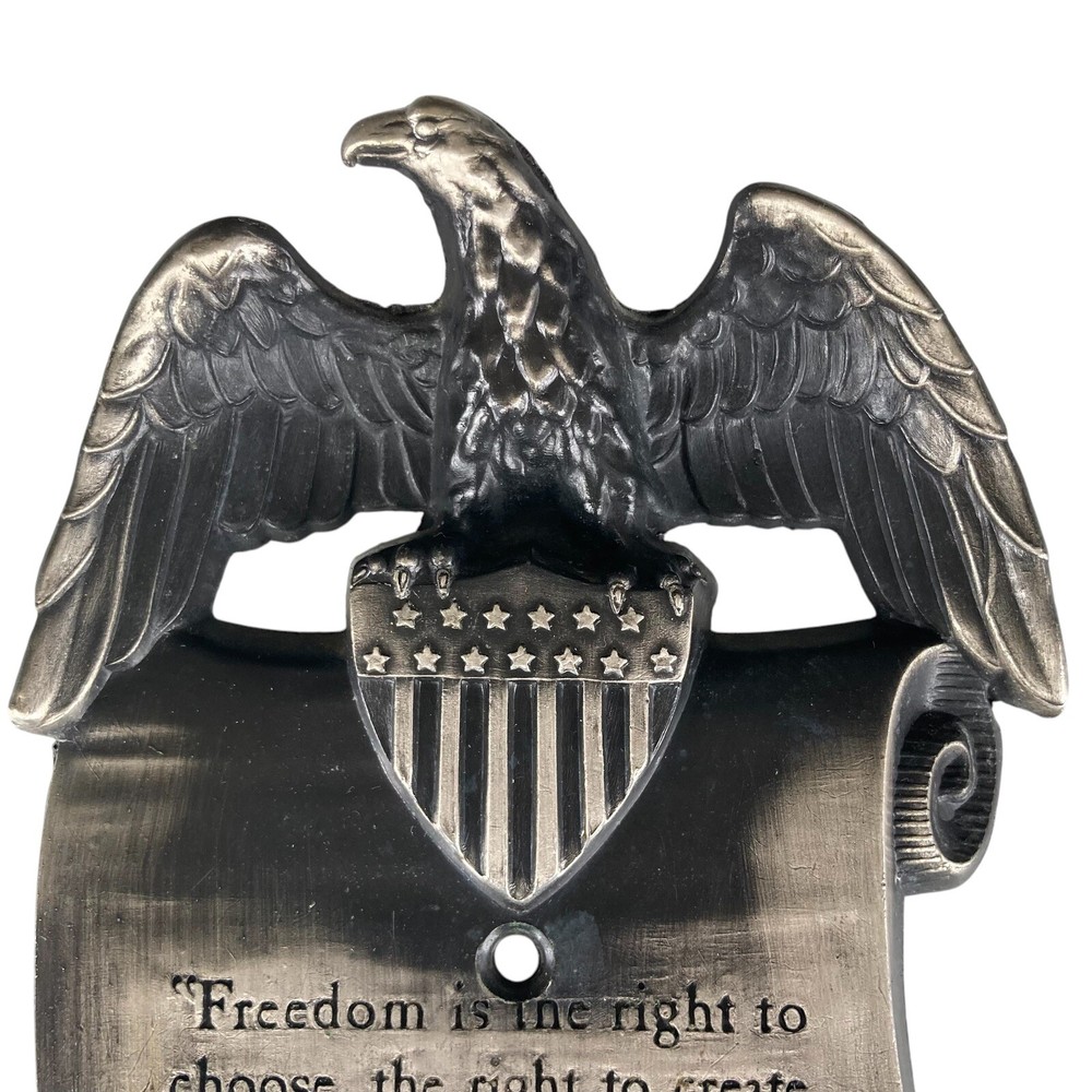 Brass Eagle Scroll Single Light Switch Plate Cover Thomas Jefferson GIM M.C. Co.