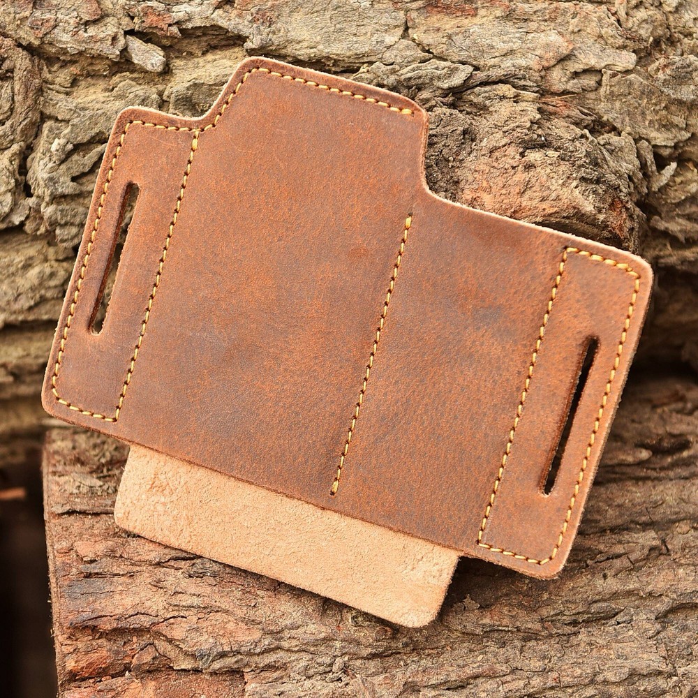 EDC Belt Organizer Multitool Leather Sheath LeatherMan Knife Flashlight Torch