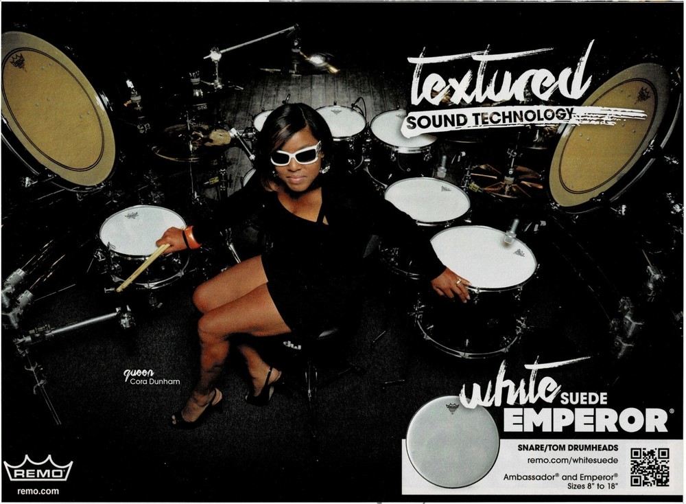 REMO Drumheads - CORA DUNHAM - Print Advertisement