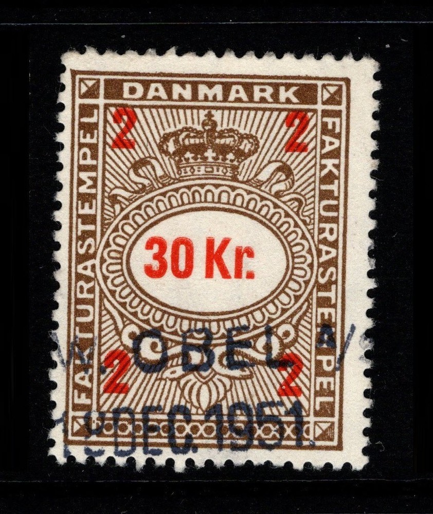 Denmark 1946 30k Invoice Revenue Used - S50382