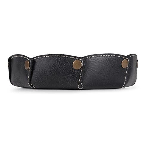 Genuine Leather Round Tray Organizer - Practical Storage Box for Wallets, Black