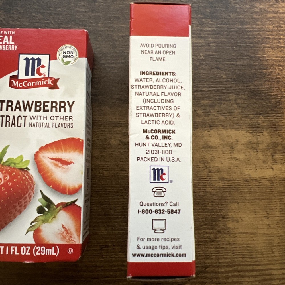 McCormick Strawberry Extract 2 Bottles 2 fl oz each