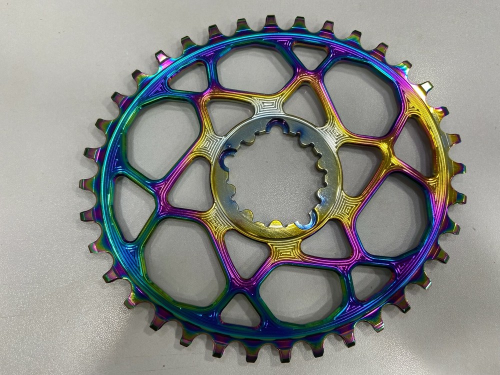 AbsoluteBlack Oval Boost 148 Direct Mount Chainring for SRAM (PVD Rainbow)