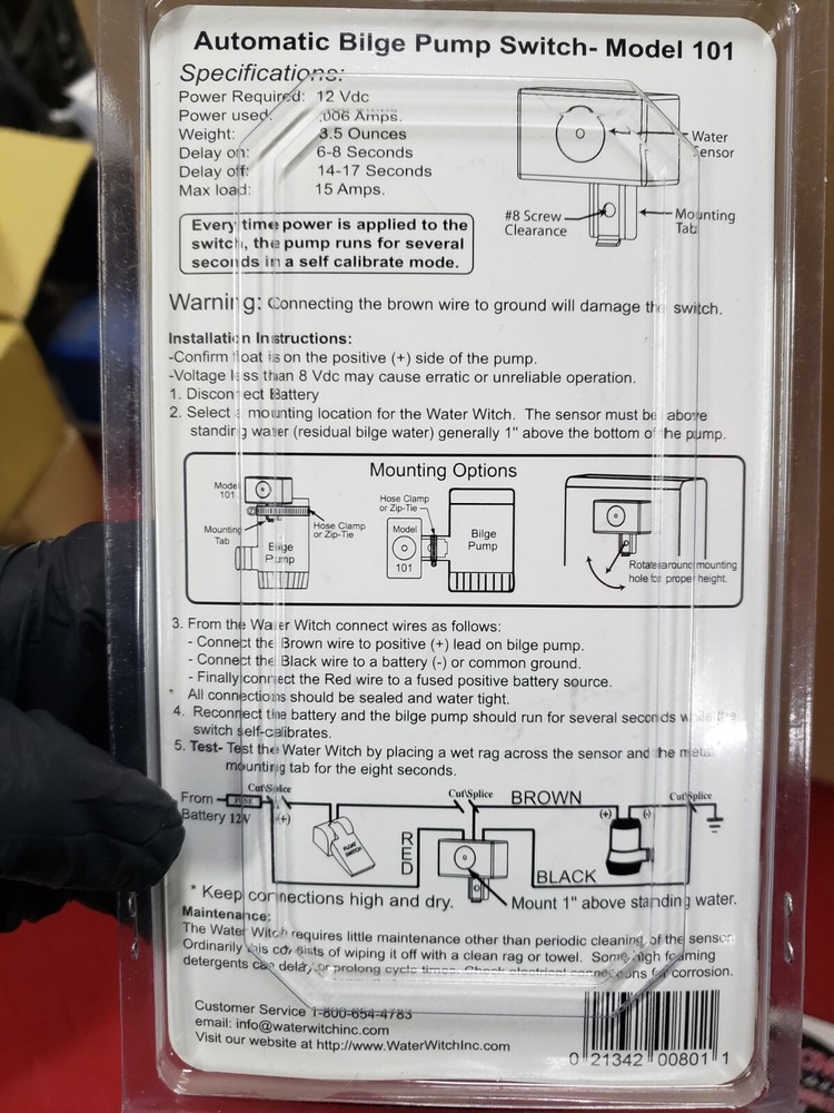 Water Witch 12 volt Electronic Bilge Pump Float Switch 12v Boat M19 SOLID STATE