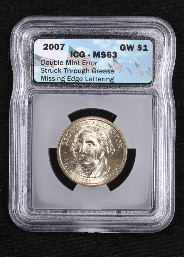 2007 ICG MS63 Double Mint Error Struck Through Grease Missing Edge Lettering GW