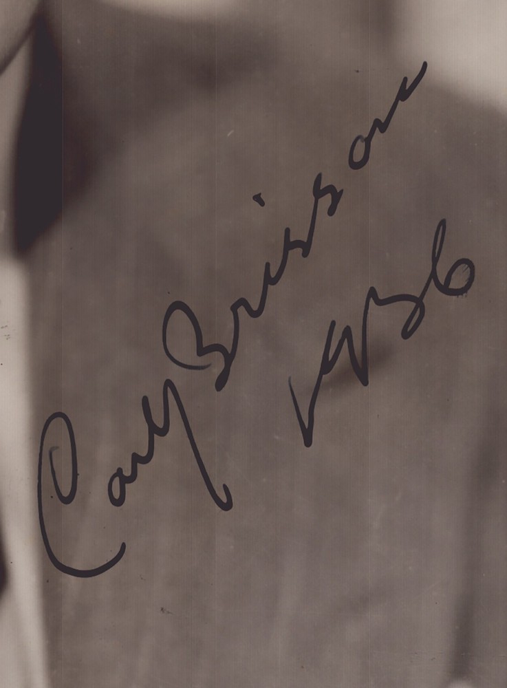 CARL BRISSON - PHOTOGRAPH SIGNED 1936