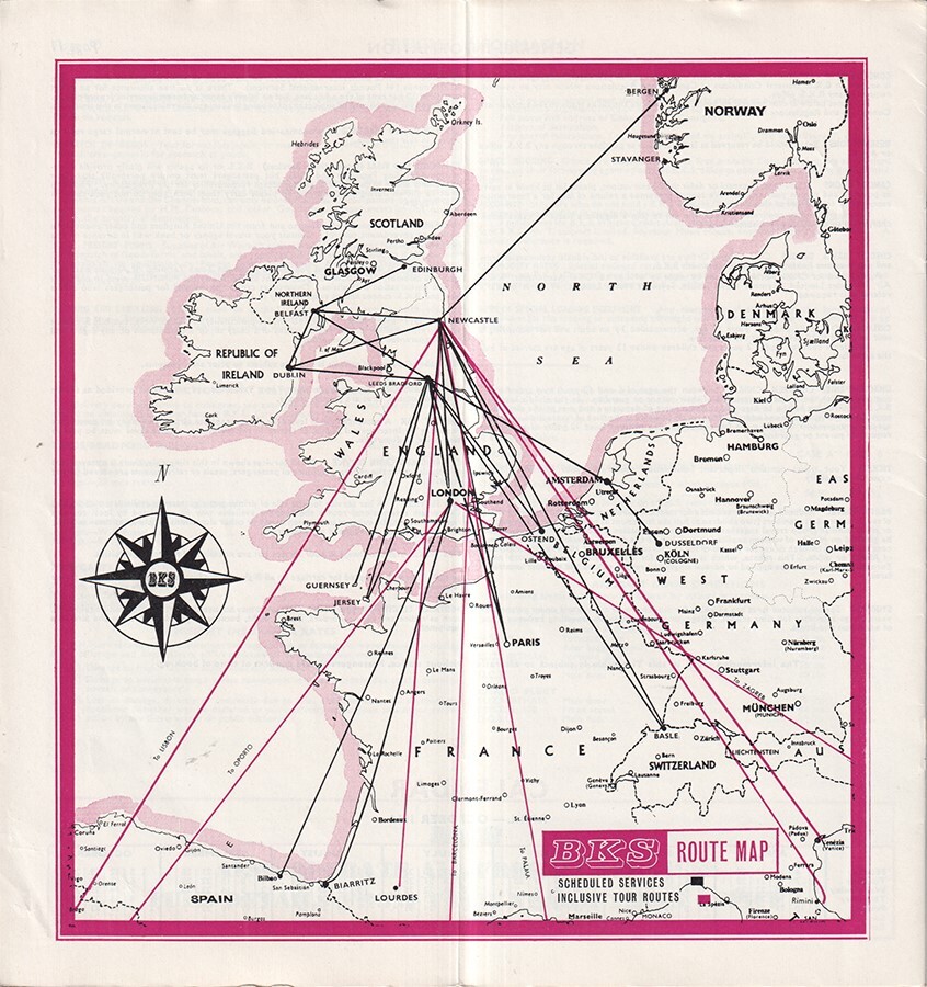BKS Air Transport timetable 1964/SUM