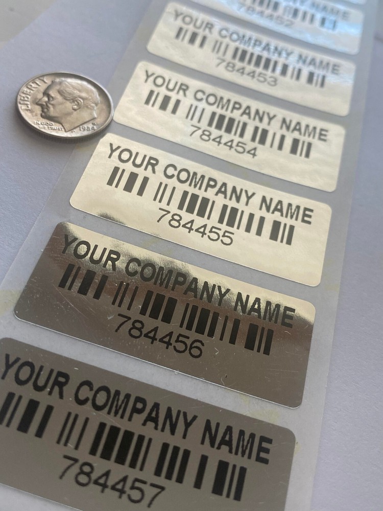 500 CUSTOM PRINTED BAR CODE LABELS TAMPER PROOF-SECURITY VOID STICKERS-1.75 IN.