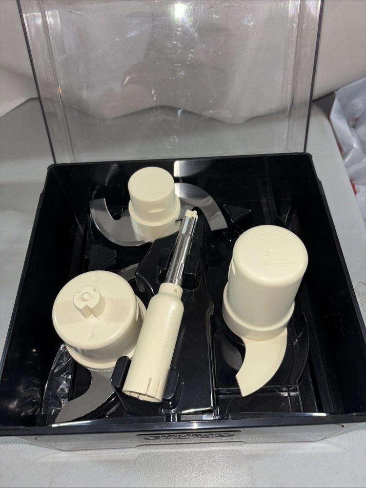 Cuisinart FP-16/14BKSC Blade Disc Stem Set Storage Case Container Lid Black NEW