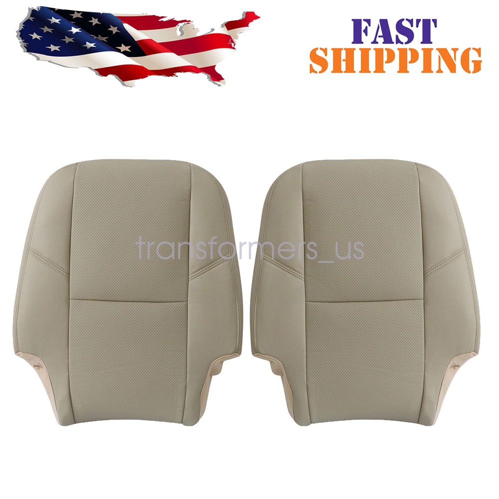 For 2007 2008 Cadillac Escalade 2ND ROW Both Side Top Leather Seat Cover Tan