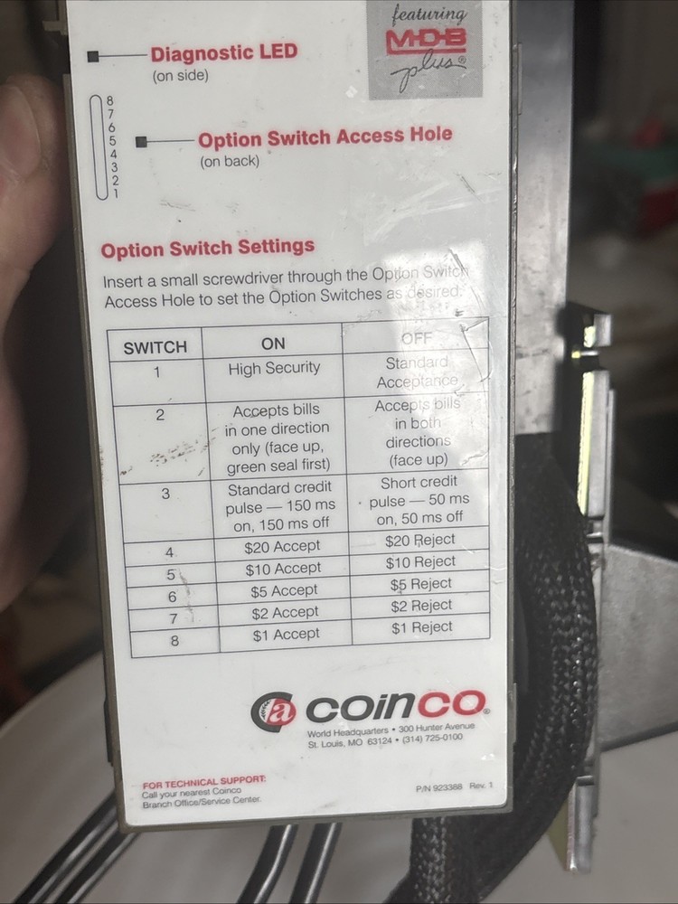 FULLY WORKING! Coinco BA30B Bill Acceptor Validator for Vending, Arcade, 117Volt