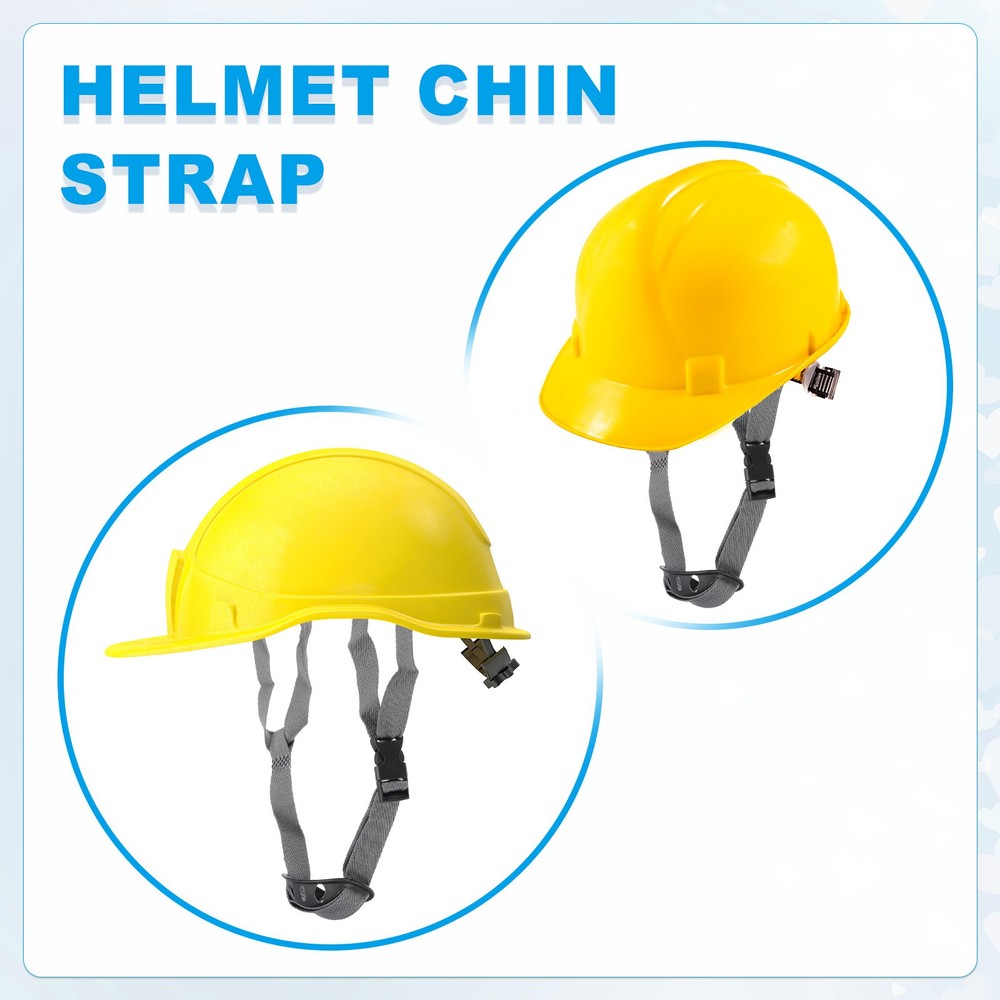 27.5 Inch Hat Chin Strap Helmet Strap Rectangular Hole Y Type Grey 2 Pcs
