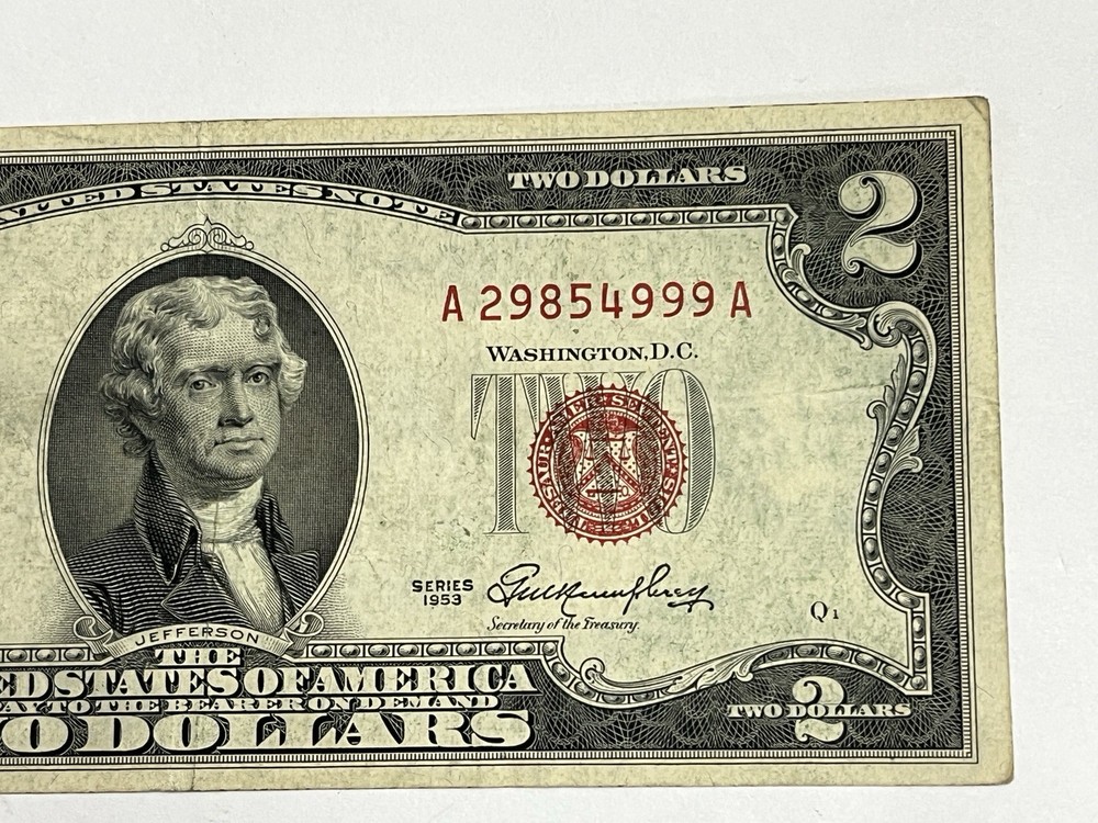 1953 RED Seal $2 United States Note