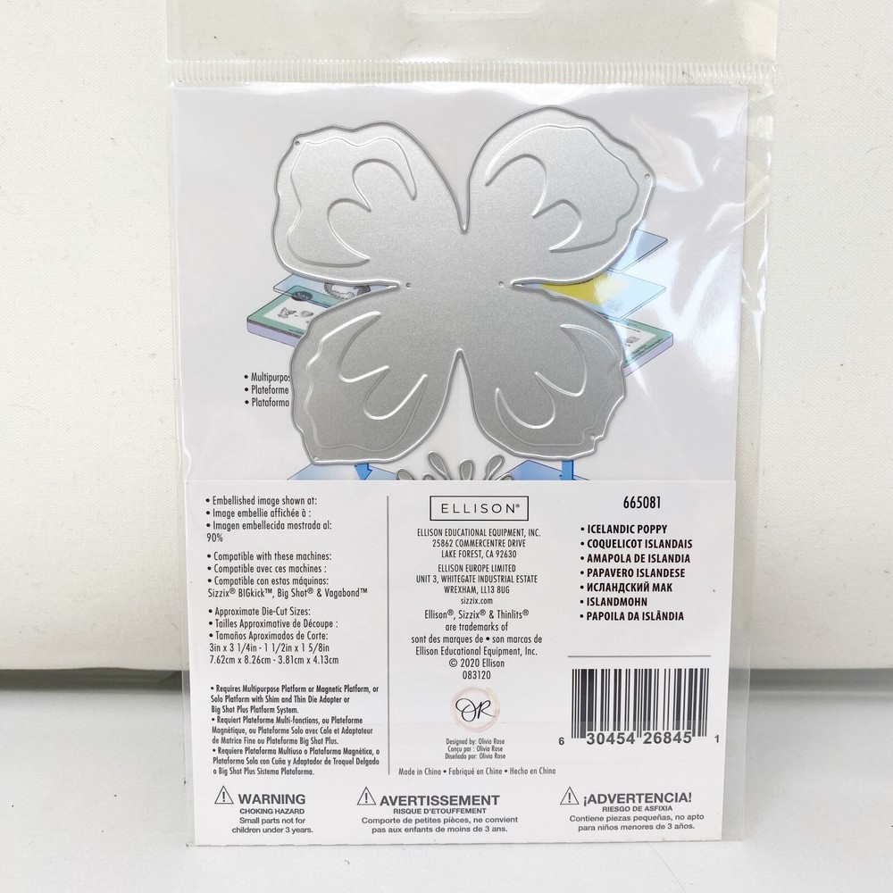 Sizzix Thinlits Icelandic Poppy Olivia Rose Flower Cutting Dies 665081 NEW