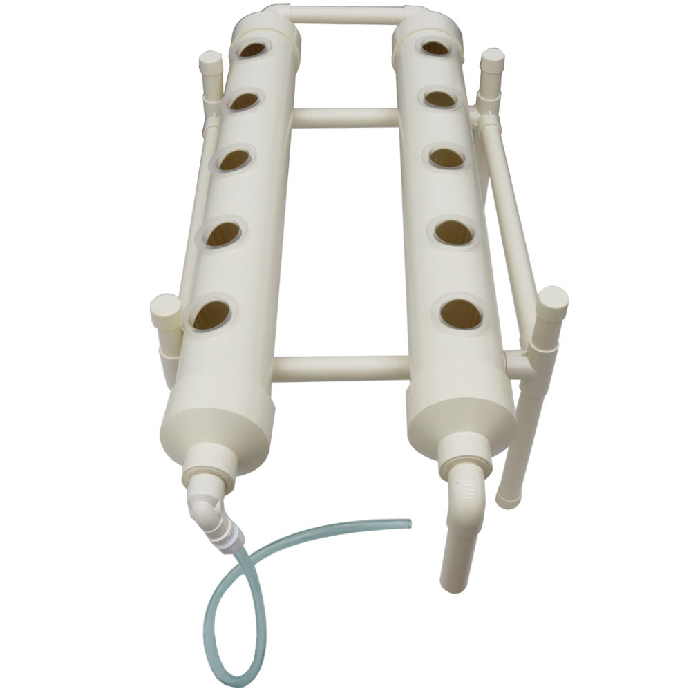 10 Sites Hydroponic System Large Hole Vegetable Kit PVC Pipe