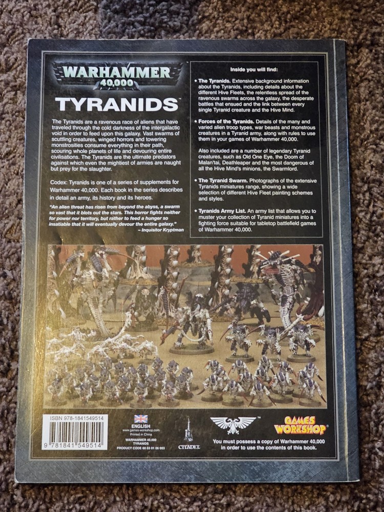 Warhammer 40k 5th Edition Tyranids Codex - Games Workshop