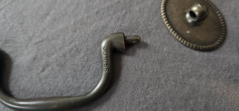 Oval Rosette Rope Pattern back plate Bail Pull handle mid century modern antique