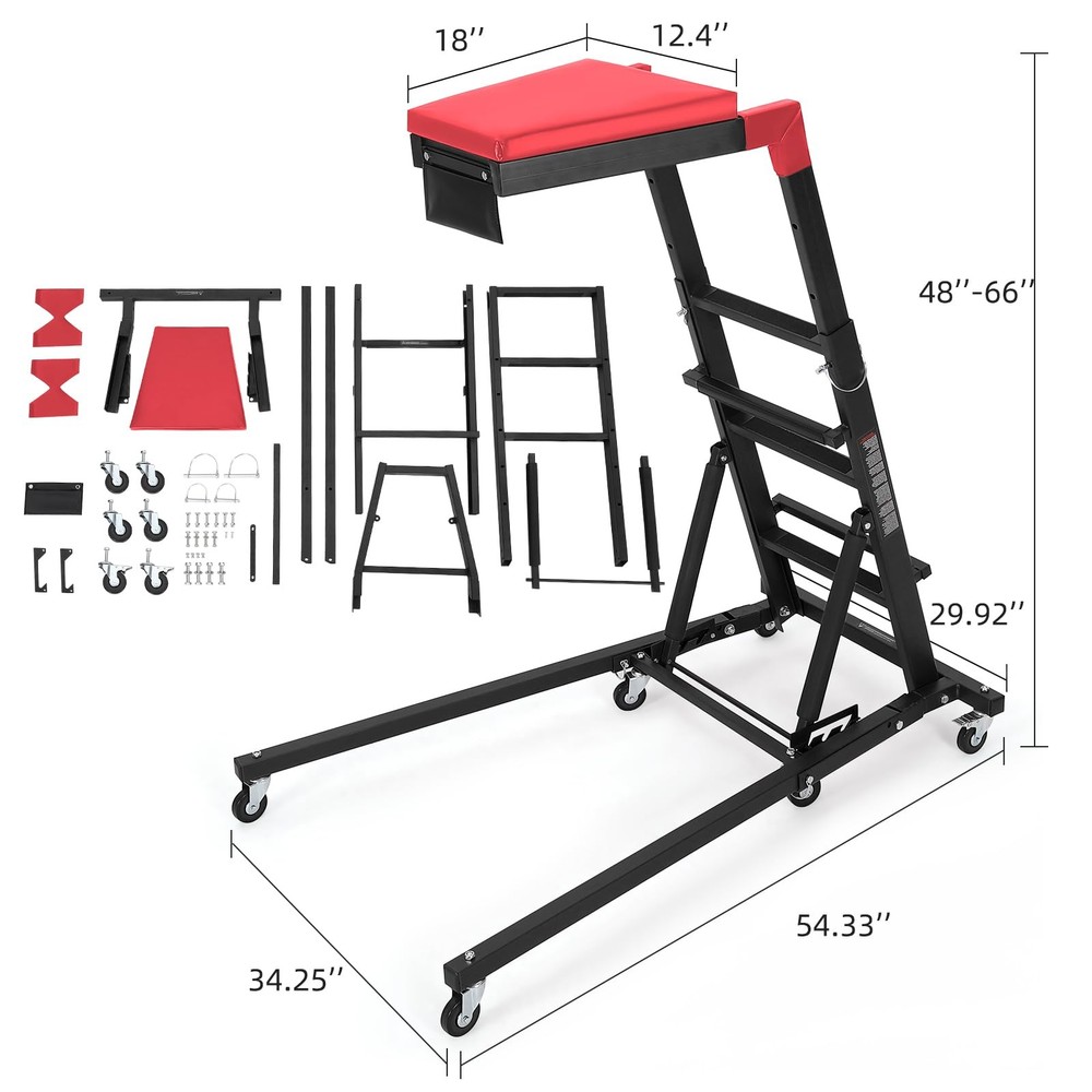Engine Creeper, Adjustable Height from 48" to 66", 400 LBS Capacity Foldable