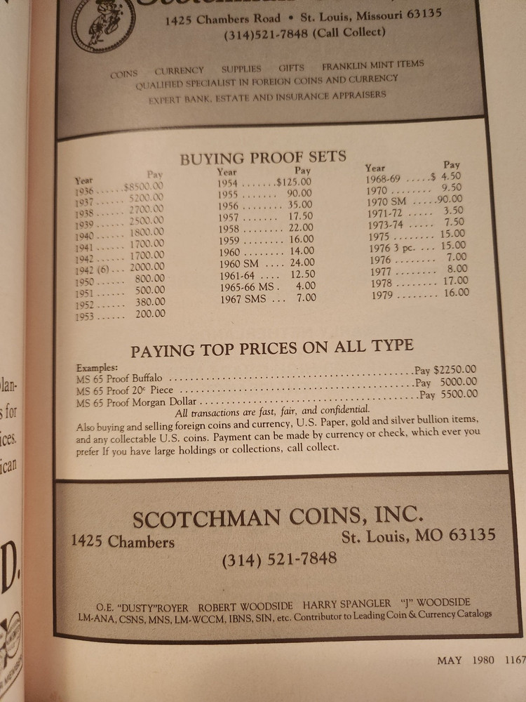 FIVE ISSUES THE NUMISMATIST 1980 ANA