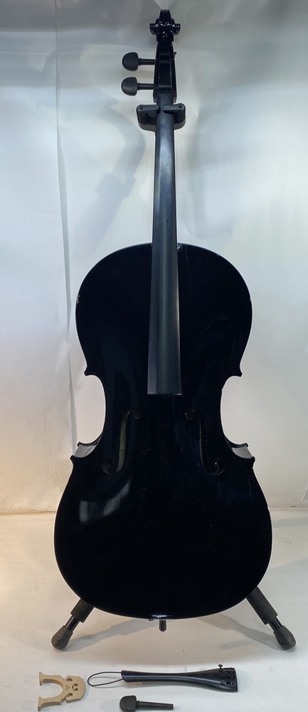 Cecilio CCO-BLACK Black 1/2 Cello NEEDS WORK READ MISSING PEGS