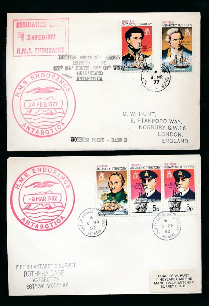 ANTARCTIC BAT ROTHERA 1977-82 BAS + SHIP ENDURANCE SURVEY GRAHAMLAND + EXPLORERS