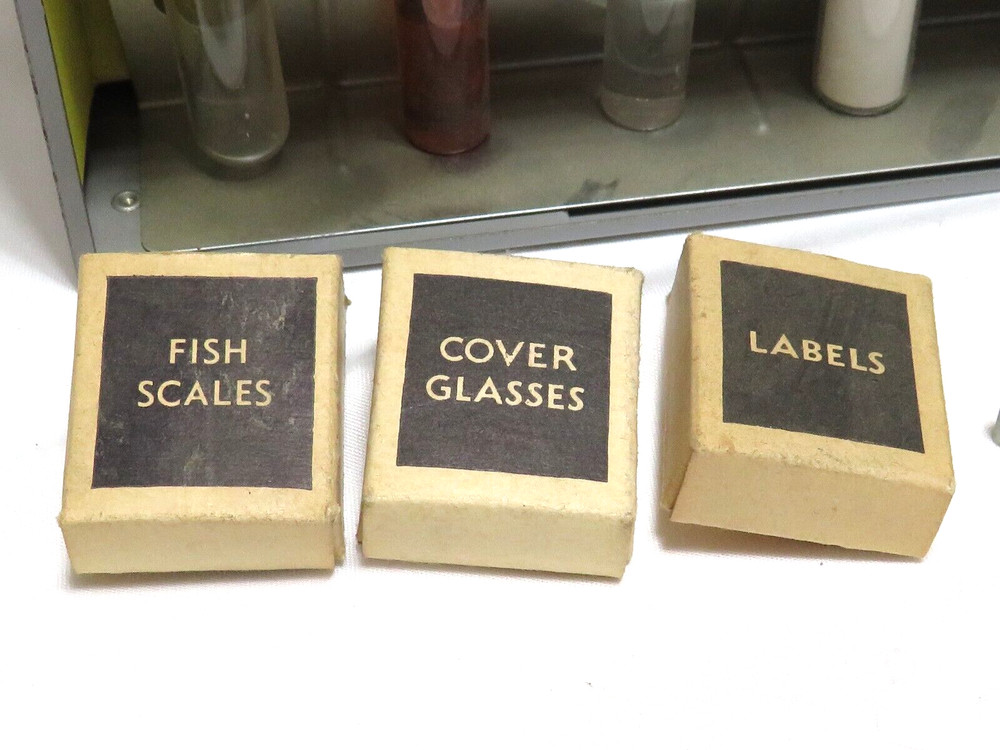 VINTAGE GILBERT #13021 MICROSCOPE & LAB SET COMPLETE SET w ORIGINAL BOX/CASE *