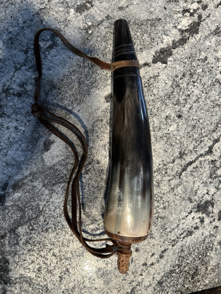 Powder Horn With Leather Strap 12” No Wooded Plug