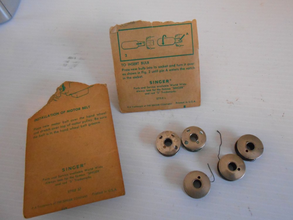 Singer Sewing Machine Genuine Class 66 Bobbins Bulb & Belt
