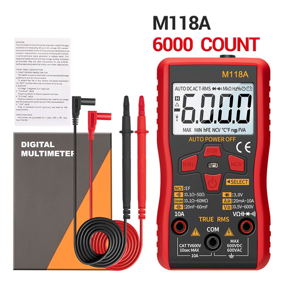 6000 CountS ANENG M118A Digital Multimeter AC/DC Spannungstester NCV Flashlight