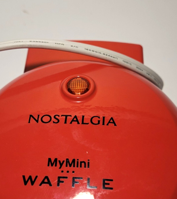 Nostalgia MyMini Waffle Maker Red Electric Mini Waffle Iron Tested Works