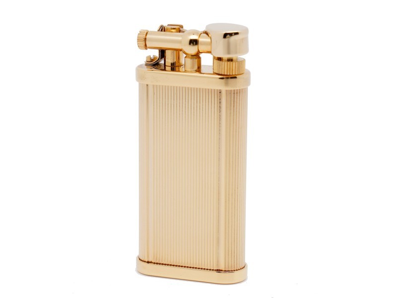 Dunhill Unique Gold Pipe Lighter Vertical lines - Gold Platted