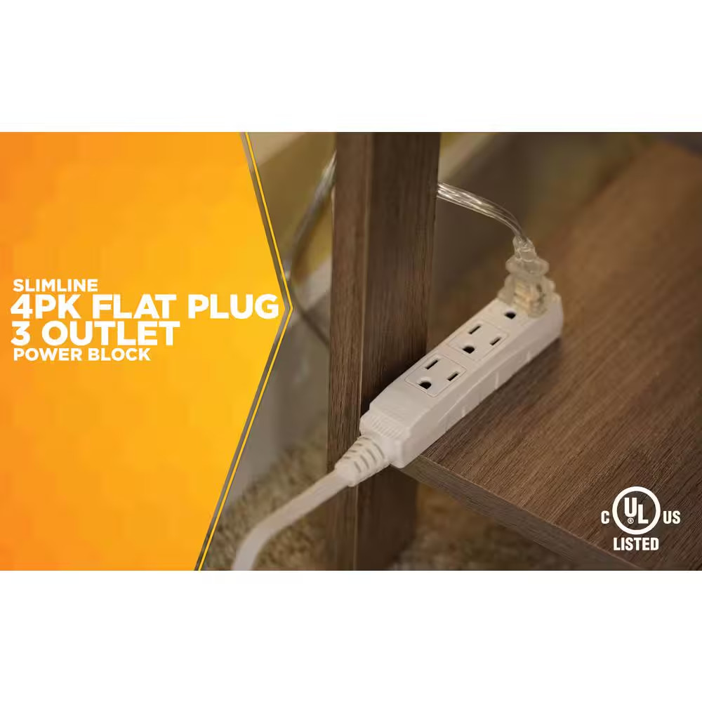 13 Ft. 16/3 SPT-2 Indoor Light-Duty Flat Plug Extension Cord