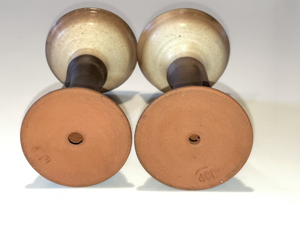 Jack O'Patsy JOP Ireland Studio Pottery Celtic Spiral Votive Candle Holders EUC
