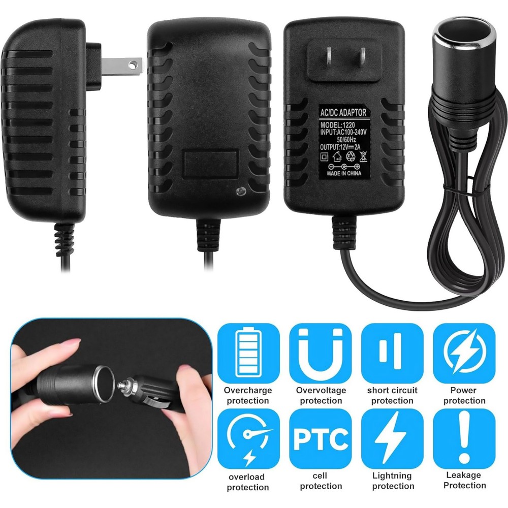 1PCS Car Cigarette Lighter Converter Works With Electronics Under 2A 24W