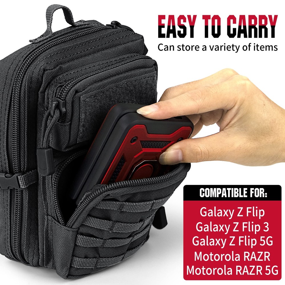 Tactical Molle EDC Pouch Compact Tool Pouch Mini Waist Bag with Shoulder Strap