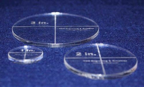 Circle Template 3 Piece Set. 1", 2", 3" - Clear 1/8" Thick