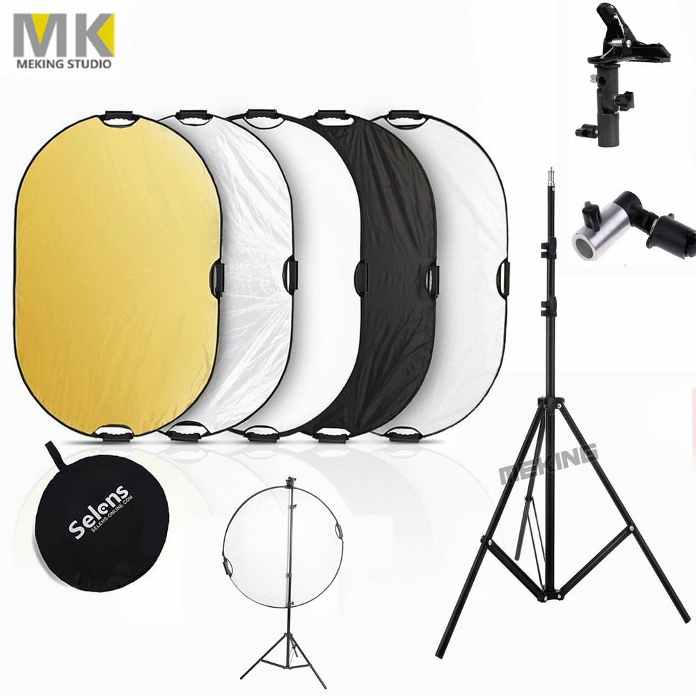 5 in 1 Collapsible Light Reflector Stand kit Photography Studio Multi Disc Panel