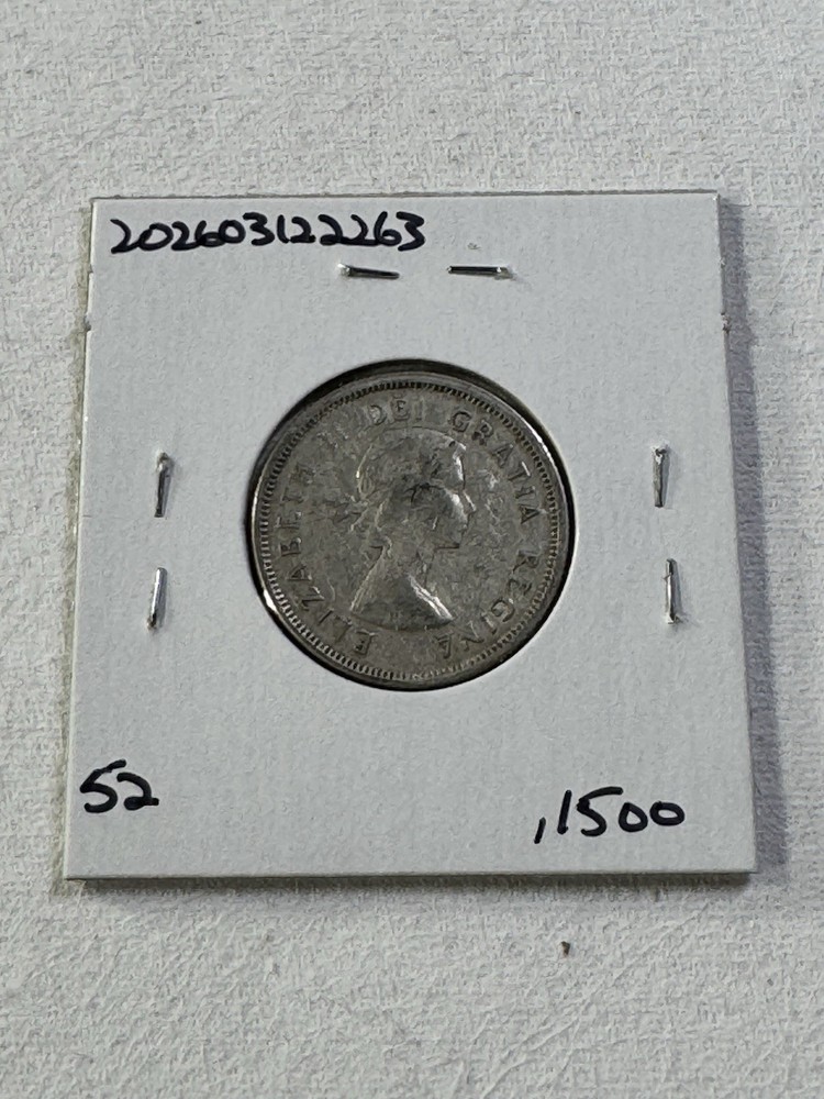 1963 Canada 25 Cents Silver Coin Cleaned